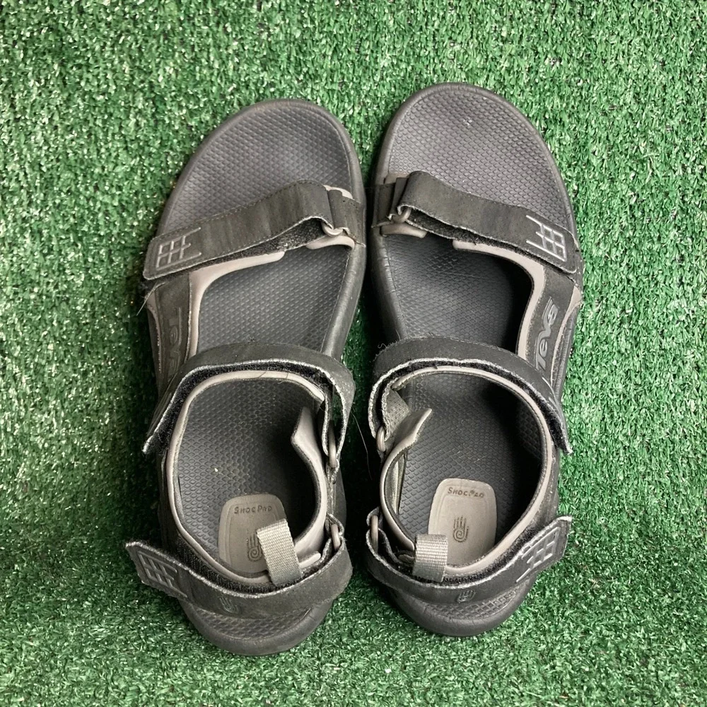 Teva Minam River Adjustable Strap Hiking Sport Athletic Sandals Black Mens Sz 9‎